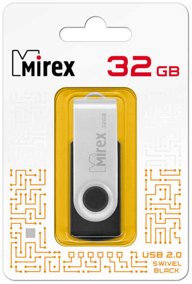 Флешка Mirex Swivel USB 2.0 13600-FMURUS32 32Gb Черная 3656633
