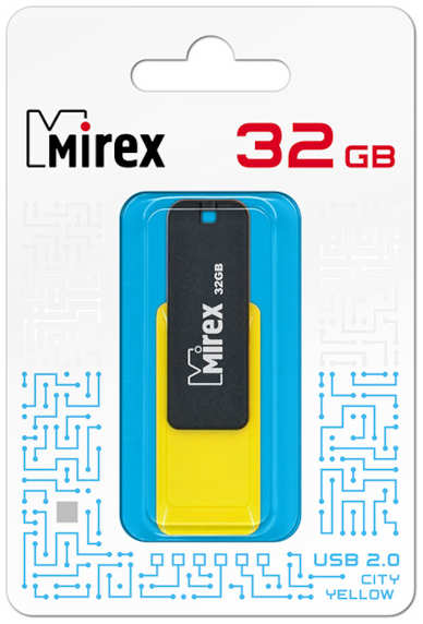 Флешка Mirex City USB 2.0 13600-FMUCYL32 32Gb Желтая