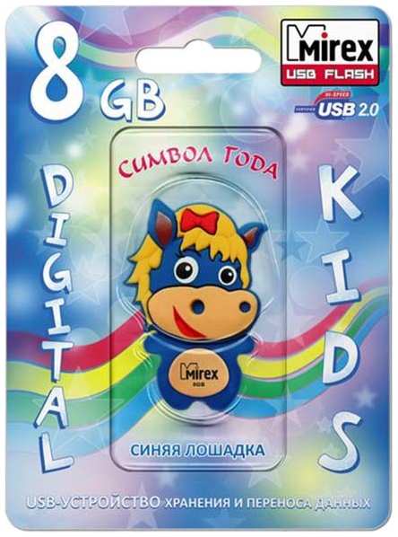 Флешка Mirex Horse USB 2.0 13600-KIDBHS08 8Gb Синяя 3656665