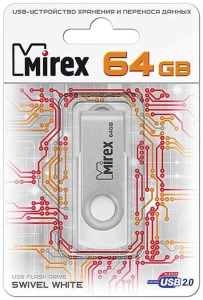Флешка Mirex Swivel USB 2.0 13600-FMUSWT64 64Gb Белая 3656696
