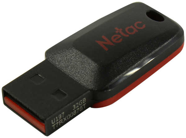 Флешка Netac U197 USB 2.0 NT03U197N-032G-20BK 32Gb Черная 3656744