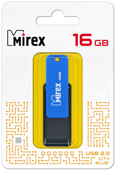 Флешка Mirex City USB 2.0 13600-FMUCIB16 16Gb Синяя