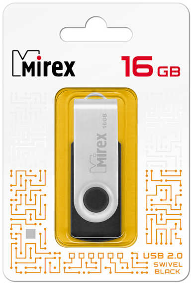 Флешка Mirex Swivel USB 2.0 13600-FMURUS16 16Gb Черная