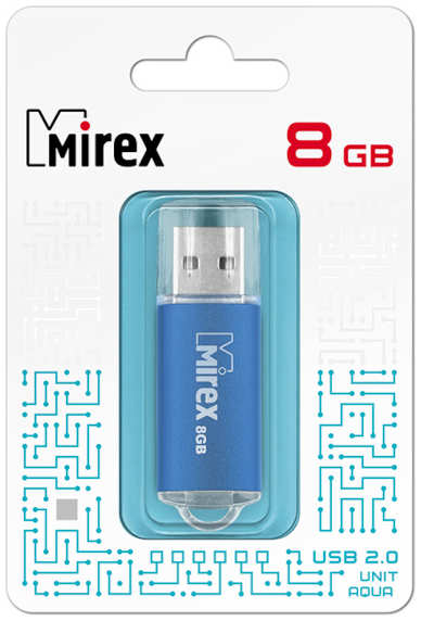 Флешка Mirex Unit USB 2.0 13600-FMUAQU08 8Gb Синяя