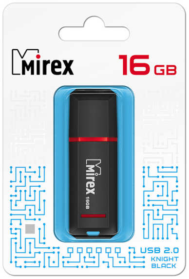 Флешка Mirex Knight USB 2.0 13600-FMUKNT16 16Gb Черная