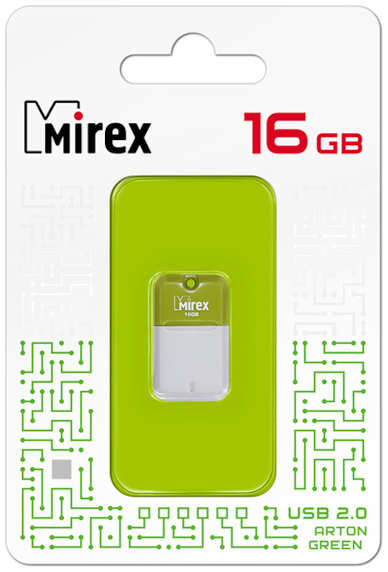 Флешка Mirex Arton USB 2.0 13600-FMUAGR16 16Gb Зеленая 3656878