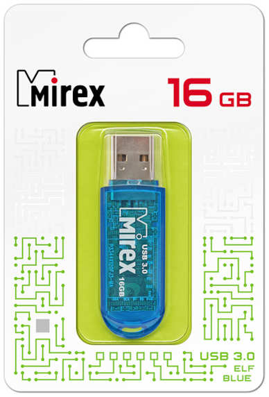 Флешка Mirex Elf USB 3.0 13600-FM3BEF16 16Gb Синяя 3656879