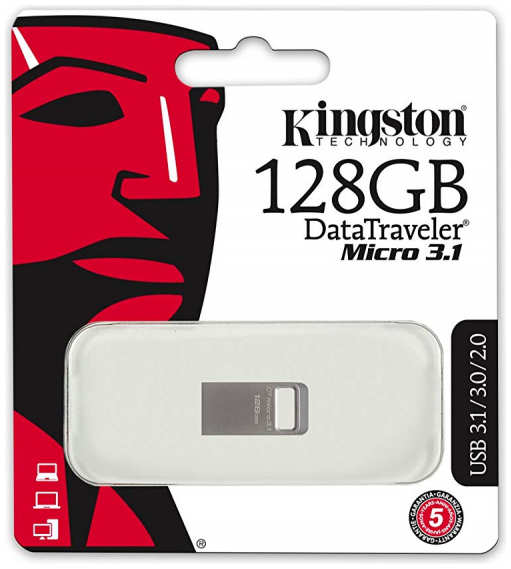 Флешка Kingston DataTraveler Micro DTMC3 128Gb Серебристая 3658375