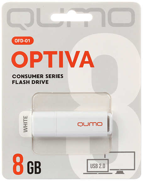 Флешка Qumo Optiva 01 QM8GUD-OP1-WHITE 8Gb Белая 3658922