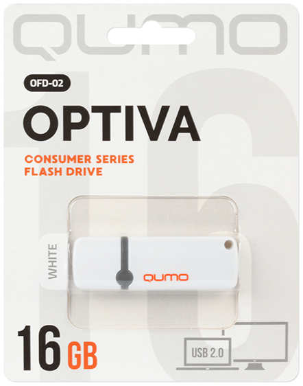 Флешка Qumo Optiva 02 QM16GUD-OP2-WHITE 16Gb Белая