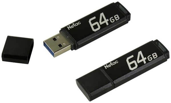 Флешка Netac U351 USB 3 0 NT03U351N-064G-30BK 64Gb Черная 3658958