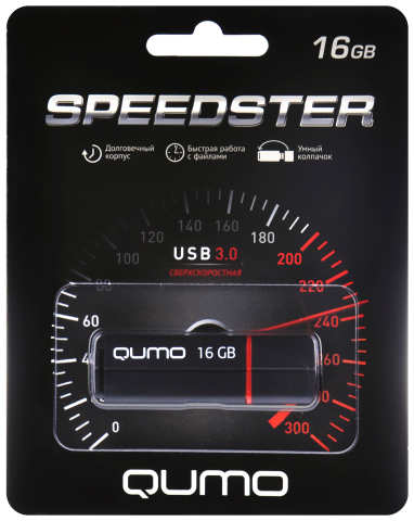 Флешка Qumo Speedster QM16GUD3-SP-BLACK 16Gb Черная