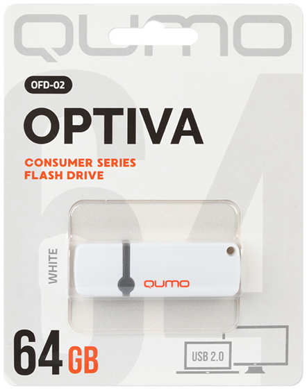 Флешка Qumo Optiva 02 QM64GUD-OP2-WHITE 64Gb Белая