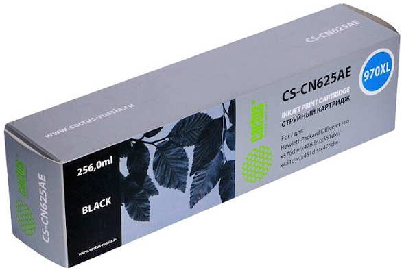 Картридж струйный Cactus CS-CN625AE 970XL черный для HP Officejet Pro X476dw X576dw X451dw 255мл 3659014