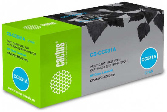 Тонер Cactus CS-CC531A голубой для HP Color LaserJet CP2025 CM2320mfp 2800стр 3659110