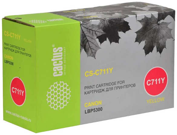 Тонер Cactus CS-C711Y желтый для Canon LBP5300 6000стр 3659114