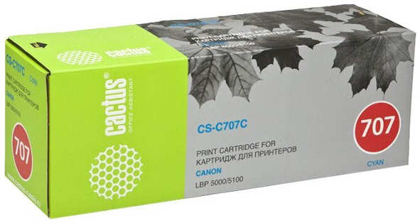 Тонер Cactus CS-C707C голубой для Canon LBP-5000 2000стр 3659121