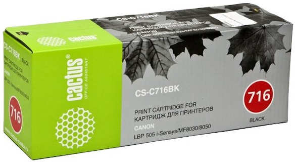 Тонер Cactus CS-C716BK черный для Canon LBP-5050 5050N 2300стр 3659125