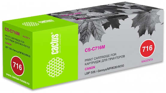 Тонер Cactus CS-C716M пурпурный для Canon LBP-5050 5050N 1500стр 3659138