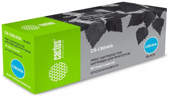 Тонер Cactus CS-CB540A черный для HP Color LaserJet CP1215 1515 CM1312 2200стр 3659168