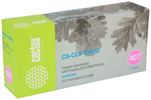Тонер Cactus CS-CLT-C407S голубой для Samsung CLP-325 CLX-3185 1000стр 3659171