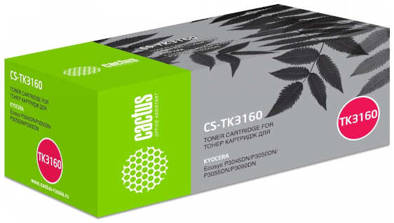 Тонер Cactus CS-TK3160 черный 12500стр для Kyocera Ecosys P3045dn P3050dn P3055dn P3060dn 3659182