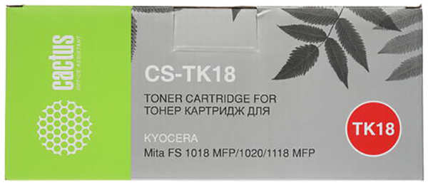 Тонер Cactus CS-TK18 для принтеров Kyocera Mita FS 1018 MFP 1020 1118 MFP 7200 стр