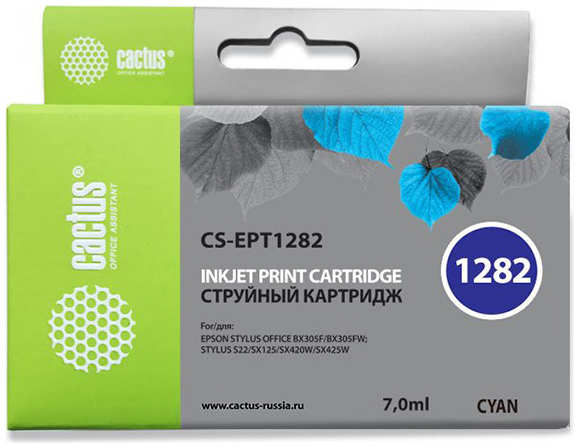 Картридж струйный Cactus CS-EPT1282 для Epson Stylus S22/SX125/SX420/SX425 (7ml)