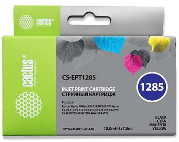 Картридж струйный Cactus CS-EPT1285 многоцветный для Epson Stylus S225; Office BX305