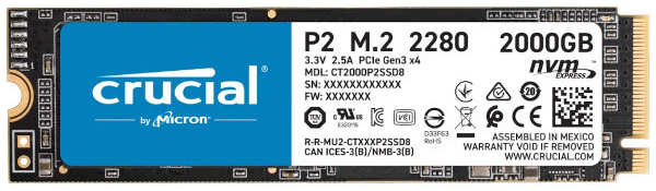 Твердотельный накопитель(SSD) Crucial P3 2Tb CT2000P3SSD8