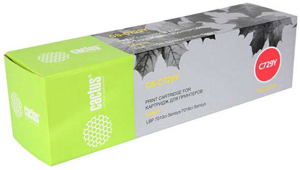 Картридж лазерный Cactus CS-C729Y Желтый (1000стр.) для Canon i-SENSYS LBP7010C/LBP7018C 36889606