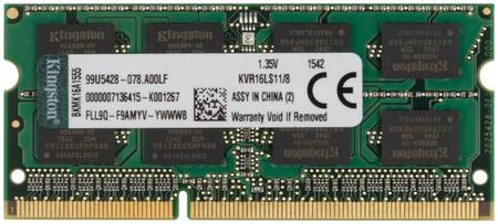 Оперативная память Kingston 8 ГБ 1 шт. ValueRAM (KVR16LS11 8)