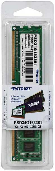 Оперативная память Patriot Memory 1x4Gb 1333MHz Patriot PSD34G133381 3690299