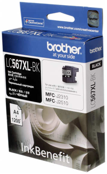 Картридж Brother струйный LC567XLBK черный (1200стр.) для MFC-J2510 3690327