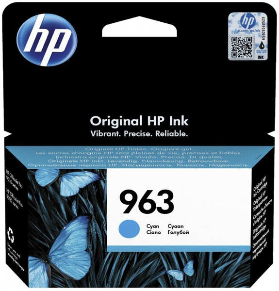Картридж струйный HP 963 3JA23AE голубой (700стр.) для OfficeJet Pro 901x 902x 3693789