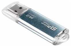 USB Flash накопитель Silicon Power Флешка Marvel M01 64Gb Синяя 3694556