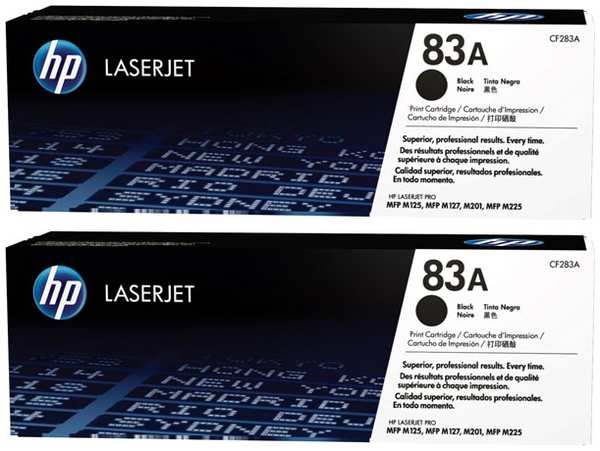 Картридж лазерный HP 83A CF283AD черный x2упак. (3000стр.) для LJ Pro M125nw M127fw 3695396