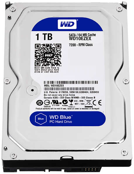 Жесткий диск(HDD) Western Digital 1Tb WD10EZEX Caviar Blue 3697260