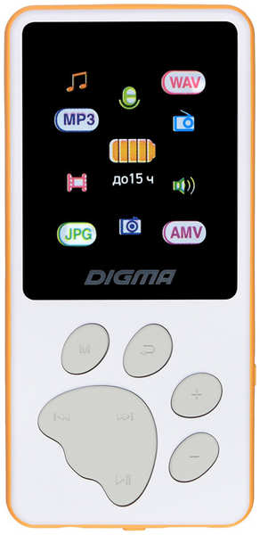 Плеер Digma Hi-Fi Flash S4 8Gb Белый 3698119