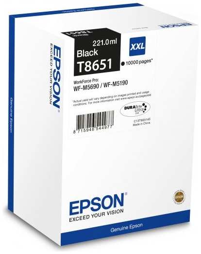 Картридж струйный Epson T8651 C13T865140 черный (10000стр.) (221мл) для WF5190 5690 3699157