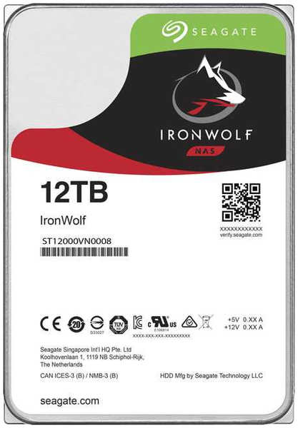 Жесткий диск(HDD) Seagate NAS Ironwolf ST12000VN0008 12Tb 3699214