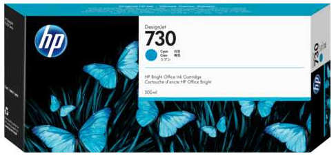 Картридж струйный HP 730 P2V68A голубой (400мл) для DJ T1700 3699526
