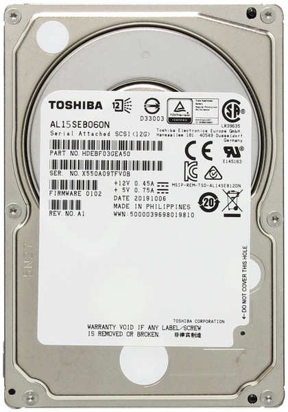 Жесткий диск(HDD) Toshiba SAS 3.0 AL15SEB060N 600Gb 3699612