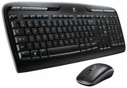 Клавиатура и мышь Logitech Комплект (клавиатура+мышь) MK330 USB беспроводной Черный (920-003995)