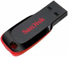 Флешка Sandisk Флеш Диск 128Gb Cruzer Blade SDCZ50-128G-B35 USB2.0 черный красный