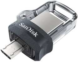 Флешка Sandisk Ultra Dual Drive m3 USB 3.0 SDDD3-032G-G46 32Gb Черная