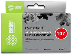 Картридж струйный Cactus CS-PFI107BK черный 130мл для Canon IP iPF670 iPF680 iPF685 iPF770 iPF780 iPF785