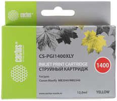 Картридж струйный Cactus CS-PGI1400XLY желтый для HP Canon MB2050 / MB2350 / MB2040 / MB2340 (11.5мл)