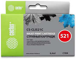 Картридж струйный Cactus CS-CLI521С голубой для Canon MP540 / MP550 / MP620 / MP630 (8,2ml)