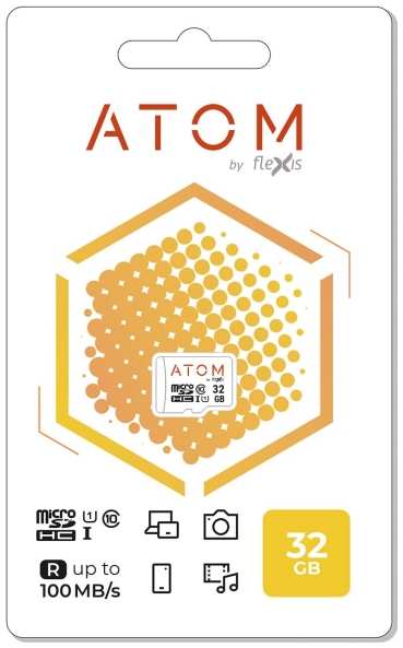 Карта памяти microSDHC Atom 32GB UHS-1 U1 (AMSDU1/32GB)